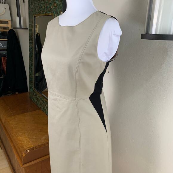 Tahari Size 12 Cotton Blend Flattering Colorblock Sheath Dress Formal Career - Picture 4 of 7